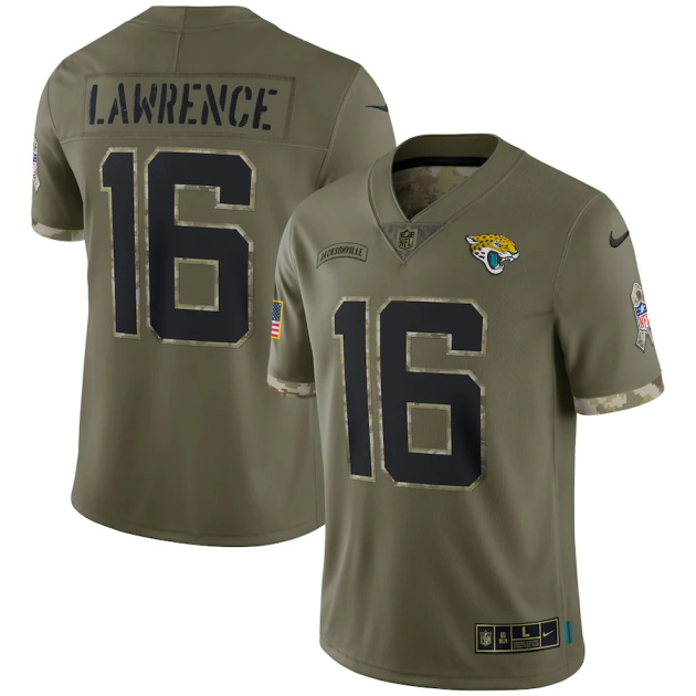 mens nike trevor lawrence olive jacksonville jaguars 2022 salute to service limited jersey